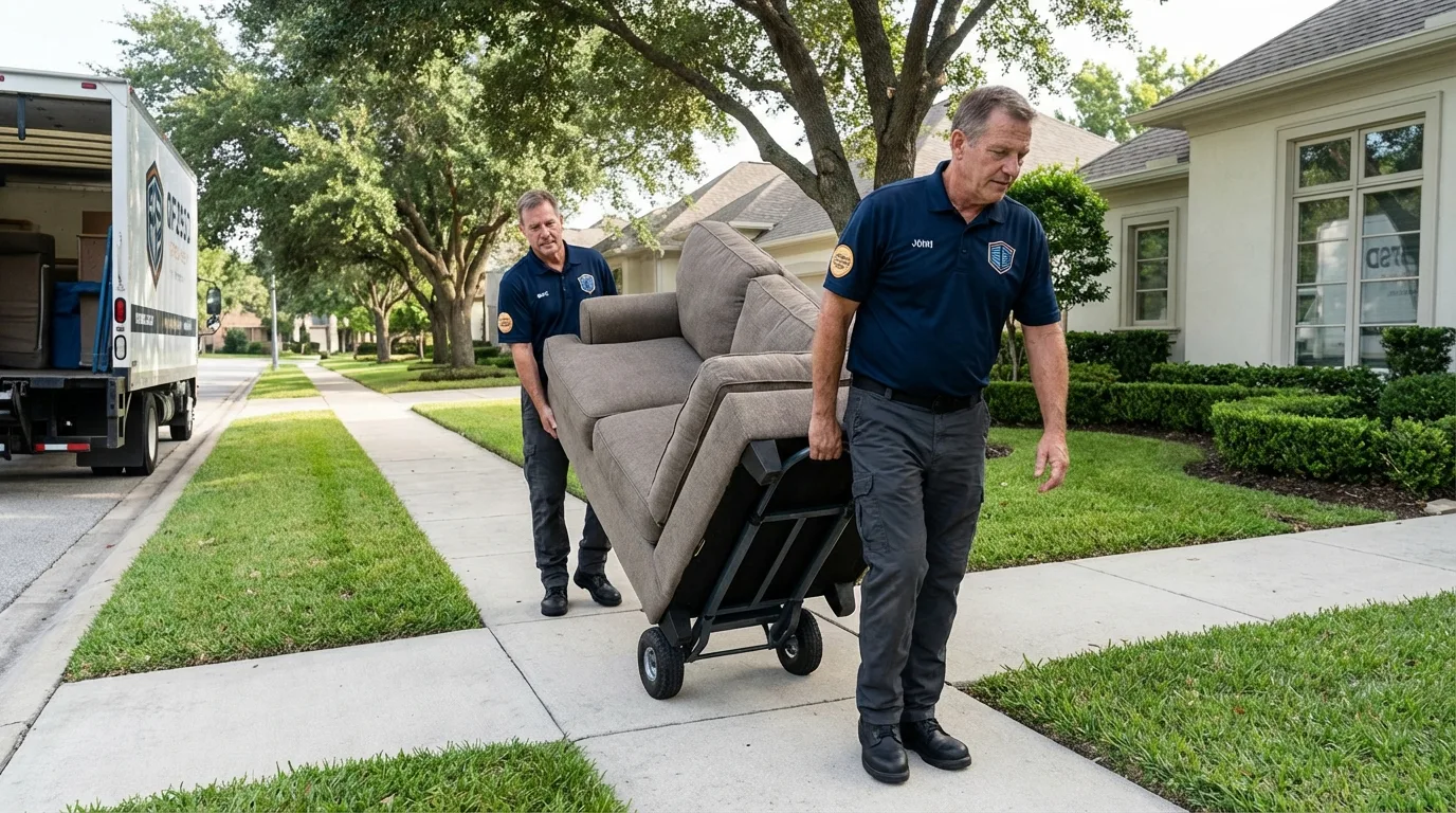 Local residential moving crew loading furniture in Sheridan, IL